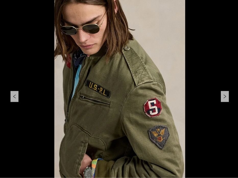 Uomo Ralph Lauren Bomber Verde Altro Materiale 42