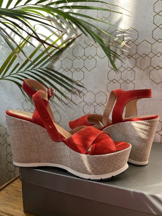 Женские Босоножки Красные Замша 39