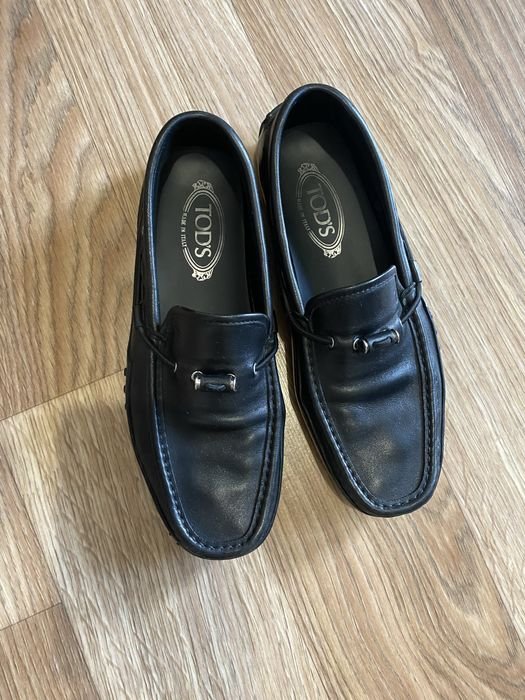 Herren Tods Slipper Schwarz Leder 42.5