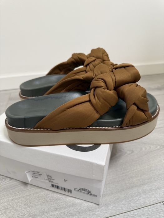 Женские GANNI Сабо Коричневый Текстиль 40