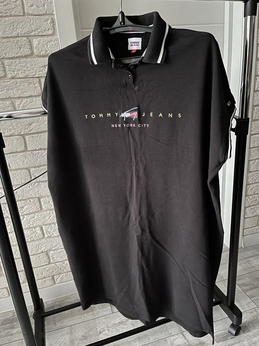 Damen Tommy Jeans Kleid Schwarz Baumwolle