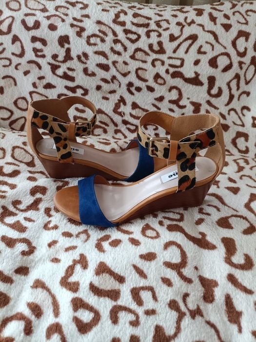 Damen Dune London Absätze Marineblau Leder 37.5