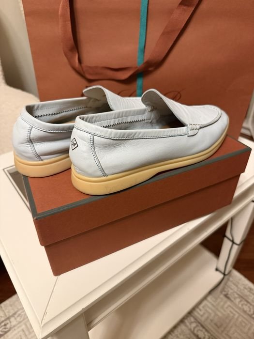 Donna Loro Piana Mocassini Blu Pelle 38