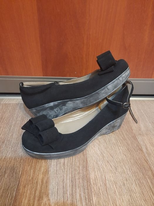 Женские Туфли Чёрные Замша 38