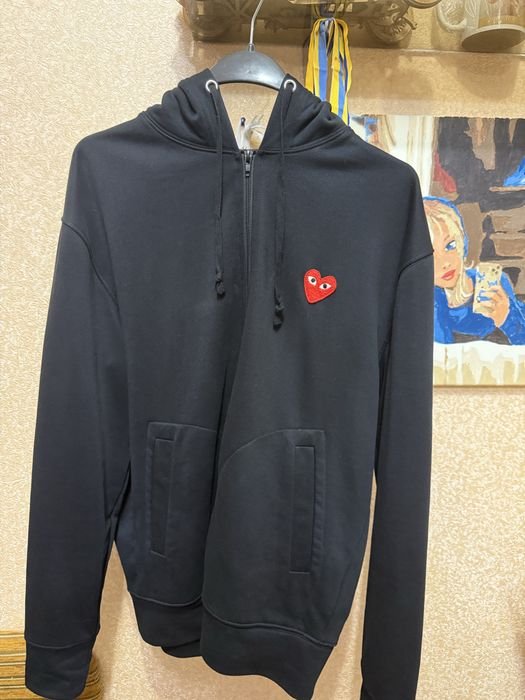Men Comme des Garcons Hoodie Black