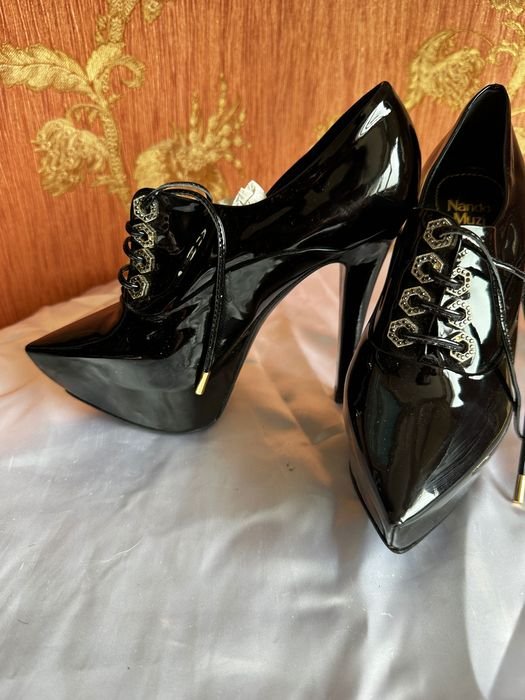 Damen Nando Muzi Absätze Schwarz Leder 36