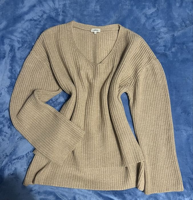 Women Massimo Dutti Sweater Beige Wool 38