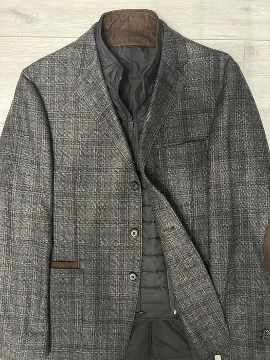 Men Corneliani Jacket Brown Wool 50