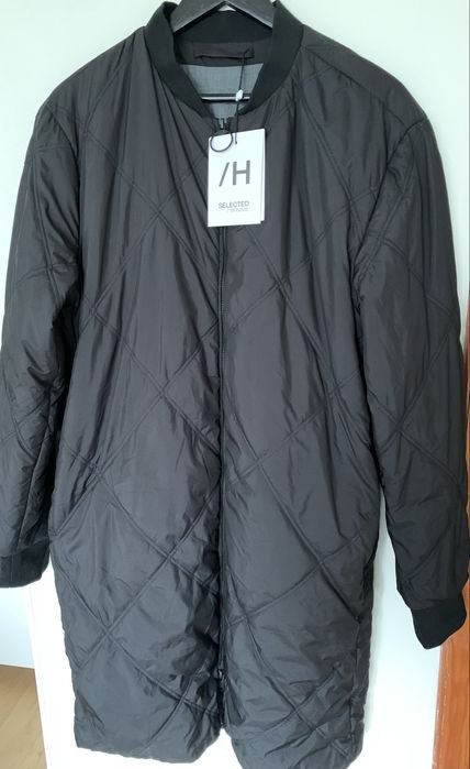 Donna Selected/Homme Bomber Nero Tessuto 40