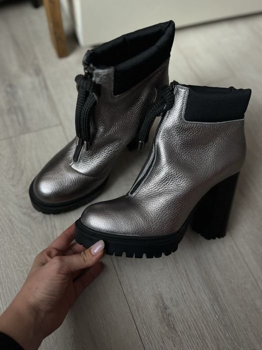 Women Iceberg Ankle Boots Grey Leather 37.5