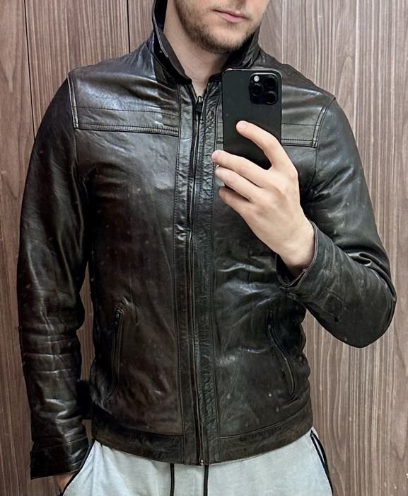 Uomo Ben Sherman Giacca Marrone Pelle