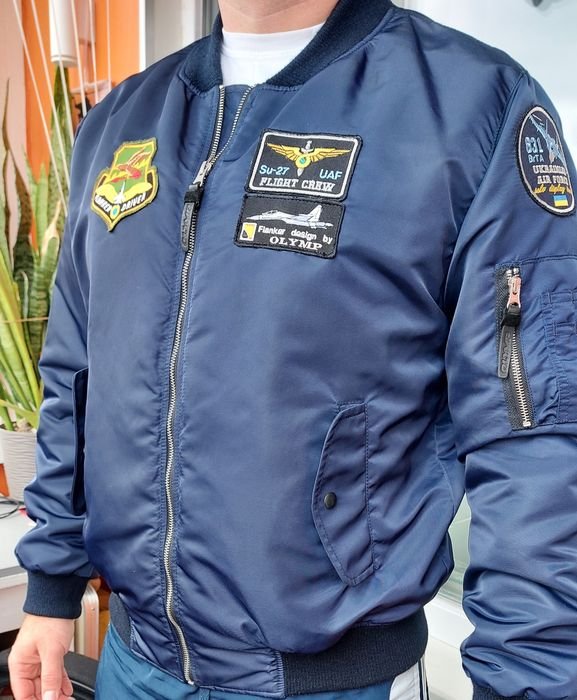 Мужской OLYMP Бомбер Тёмно-синий Полиестер 42