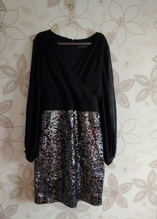 Женское Платье Чёрное Шифон 38