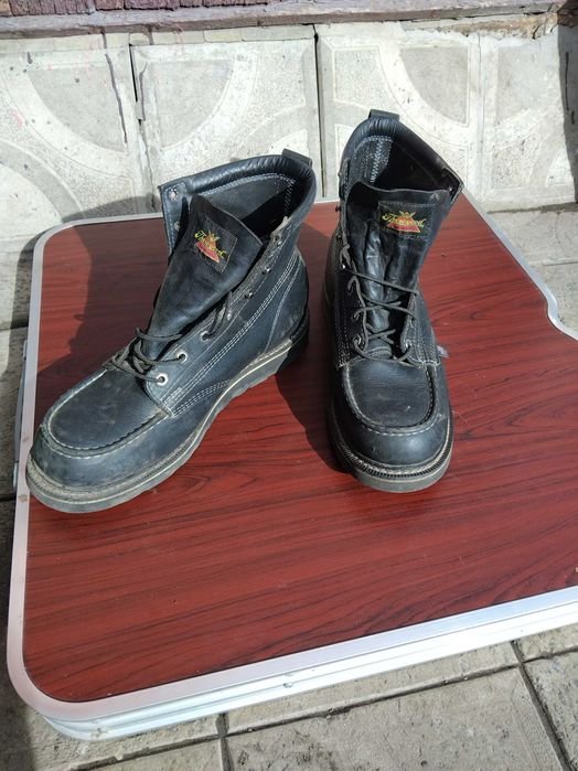 Men Thorogood Work Boots Black Leather 44