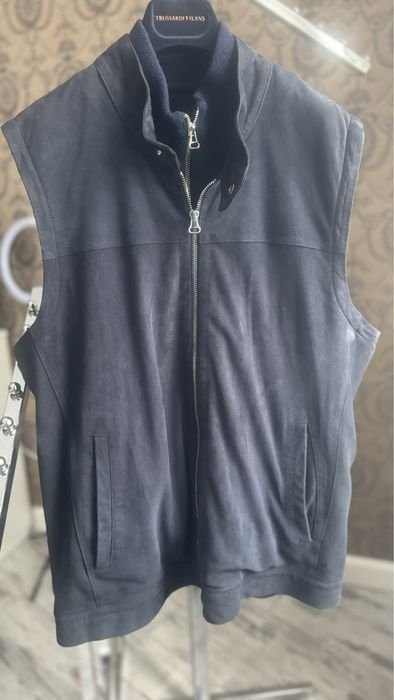 Herren Hackett Weste Beige Ziegenleder 52