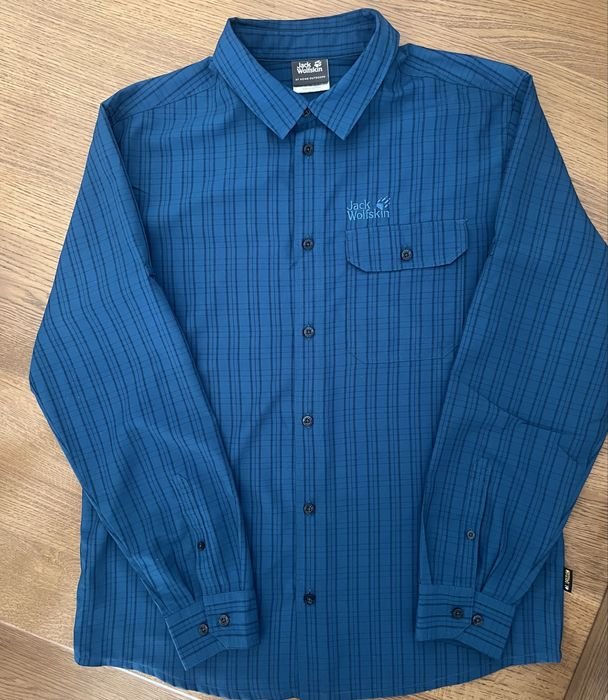 Мужской Jack Wolfskin Рубашка Тёмно-синий