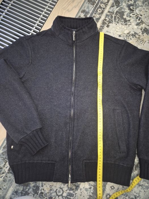 Homme Enrico Mandelli Bomber Bleu Marine Cachemire