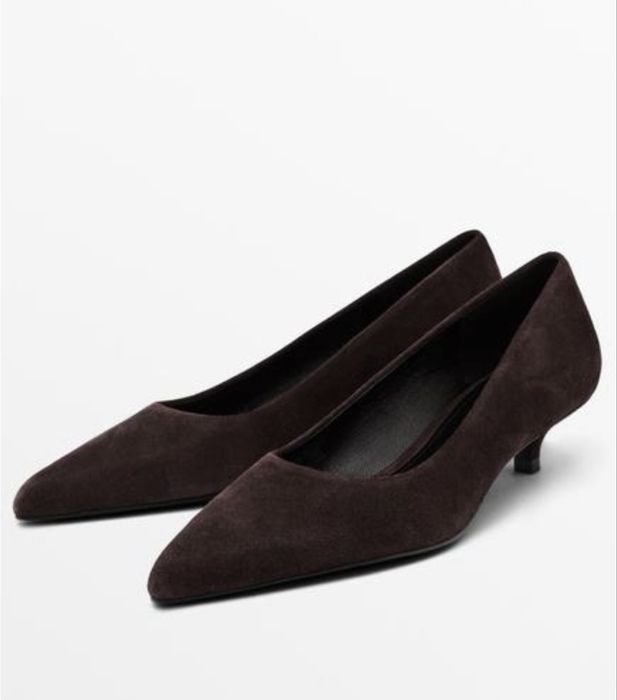 Women Massimo Dutti Heels Burgundy Suede 39