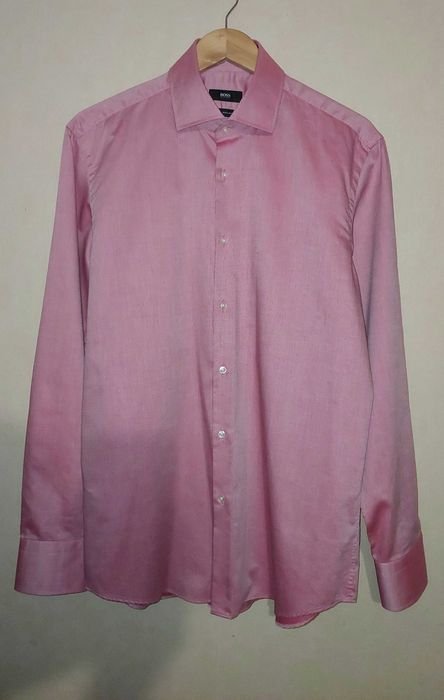 Мужской Hugo Boss Рубашка Красная Бавовна 41