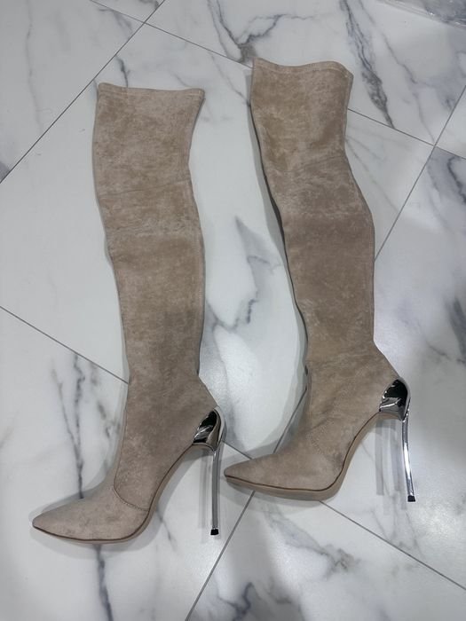 Женские Casadei Ботфорты Бежевые Замша 39