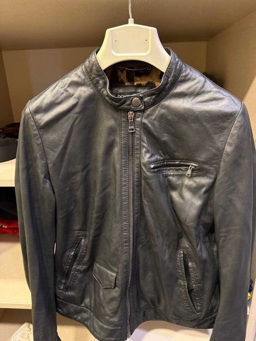 Herren Dolce & Gabbana Jacke Schwarz Leder