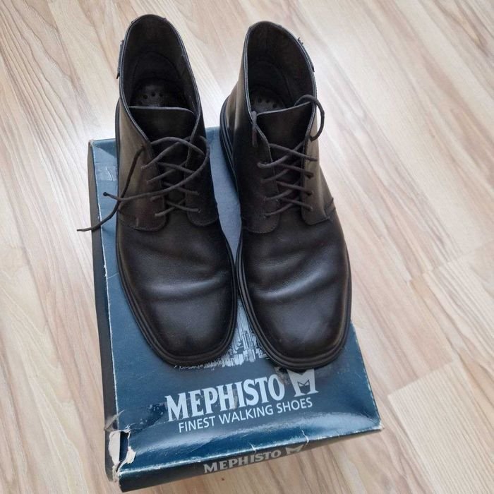 Мужские Mephisto Черевики Чёрные Кожа 44