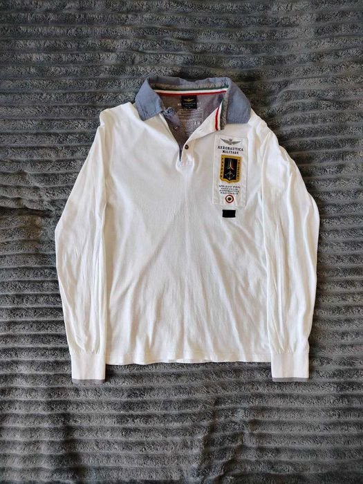 Мужской Aeronautica Militare Регбийка Белая 38