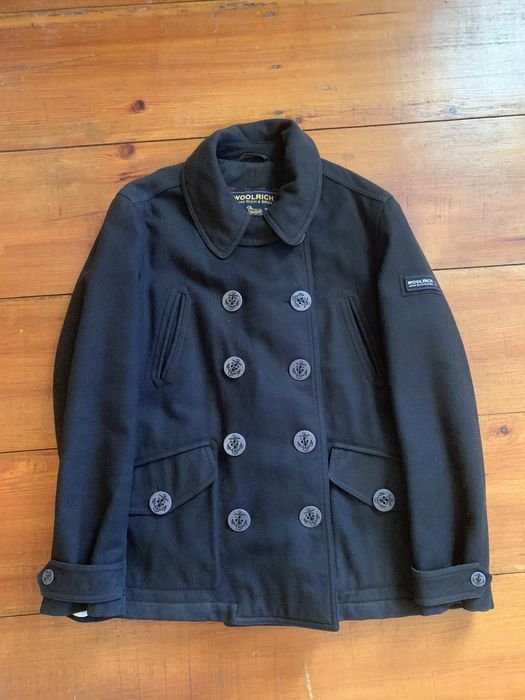 Men Woolrich Trench Coat Black 38