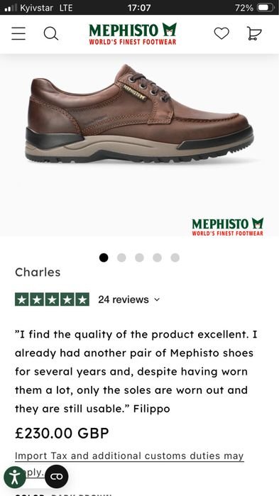 Мужской Mephisto Ботинки Коричневый 42