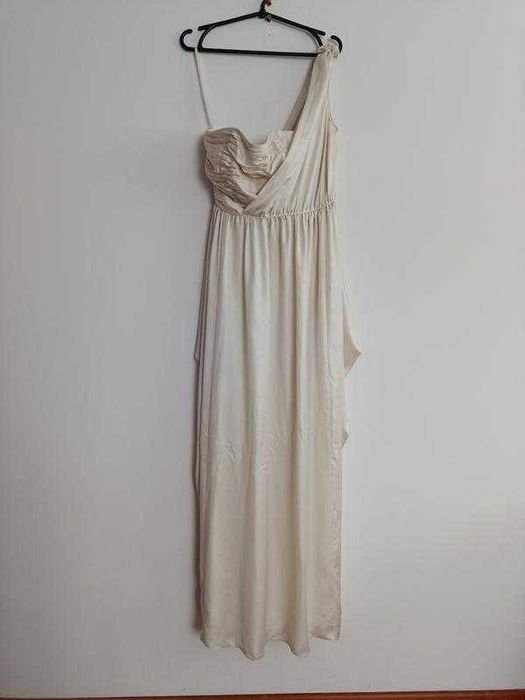 Women Dress White Satin 38