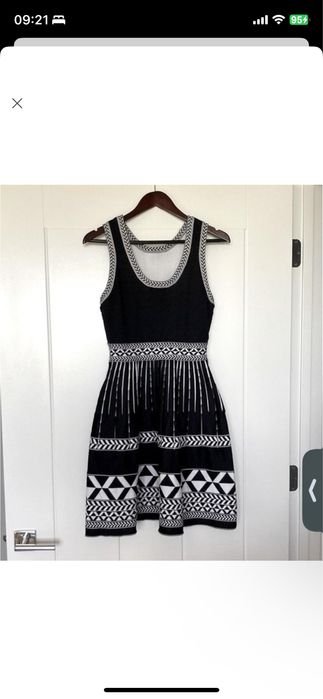 Damen Kleid Schwarz Strick 38