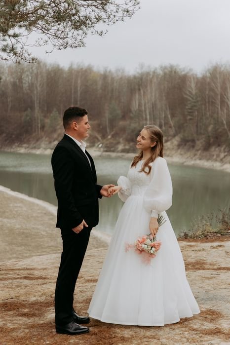 Женское Свадебное Платье На Заказ Белое 36 / S /