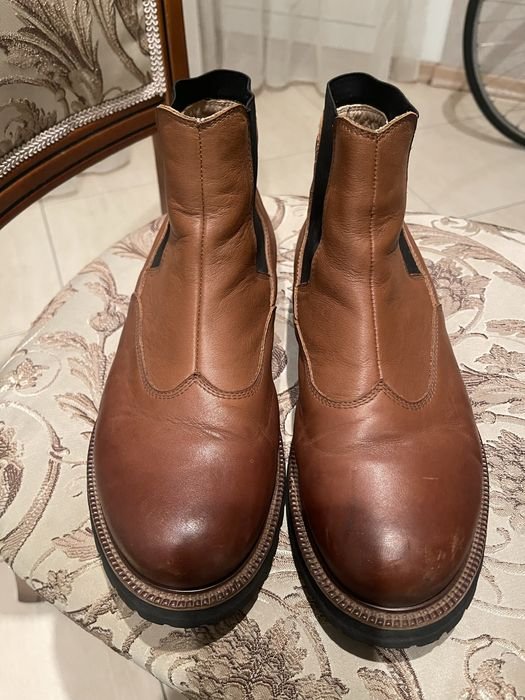 Women Vibram Boots Brown Leather 45