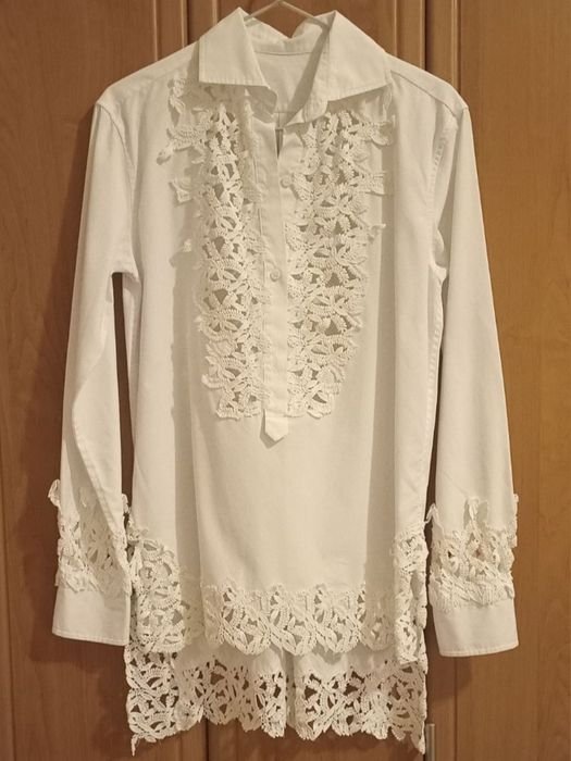 Женская Рубашка Белая Хлопок 36