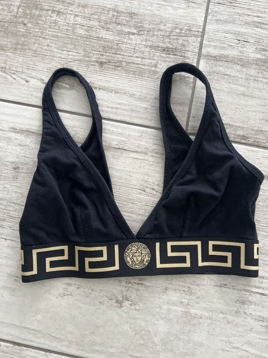 Damen Versace BH Schwarz Baumwolle