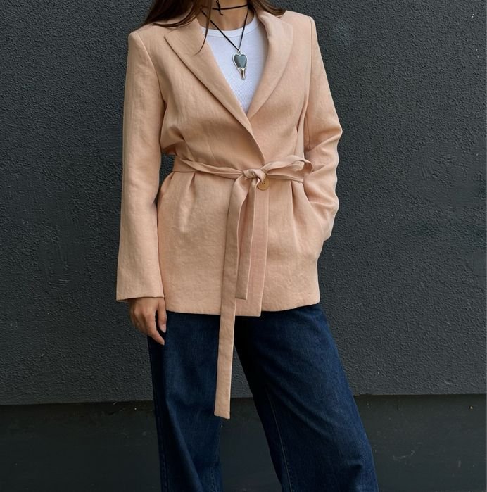 Women Massimo Dutti Blazer Pink Viscose 36