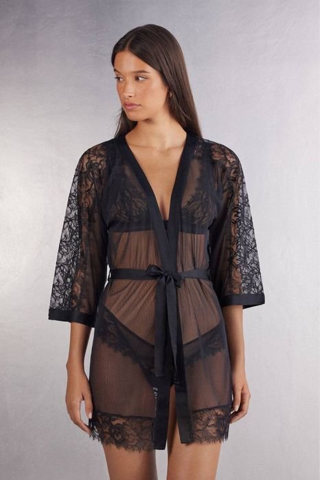 Femme Intimissimi Kimono Peignoir Dentelle Tulle