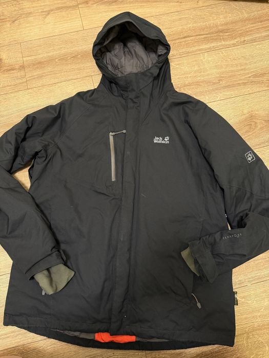 Men Jack Wolfskin Jacket Black TexaPore Microguard