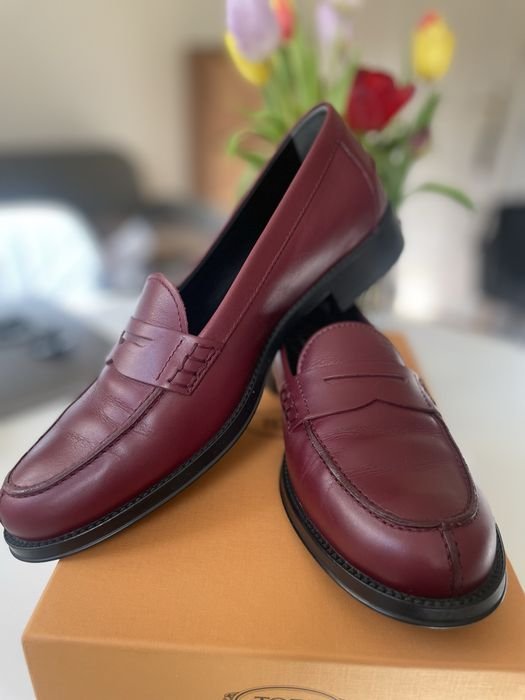 Damen Tod’s Slipper Burgunder Leder 38