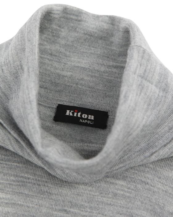 Мужской Kiton Гольф Серый Кашемир Шелк 40