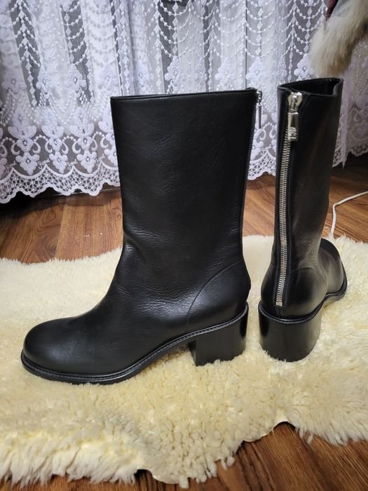 Damen Navyboot Stiefel Schwarz Leder 40