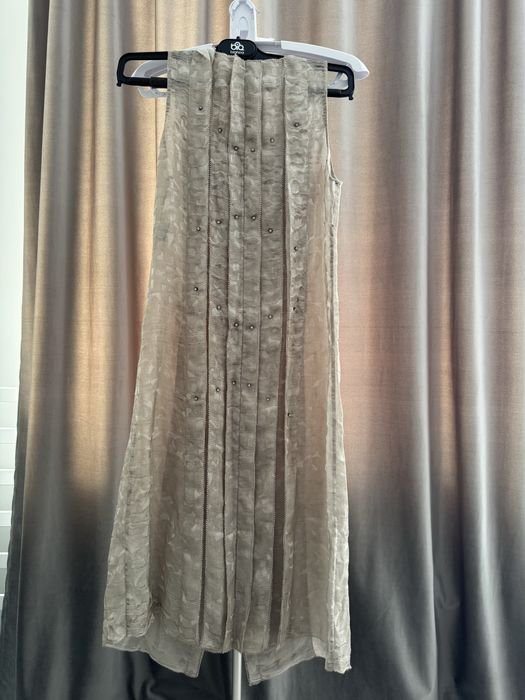 Femme Bottega Veneta Robe Beige Soie