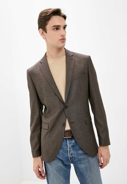 Herren Selected Homme Sakko Braun Polyester 46