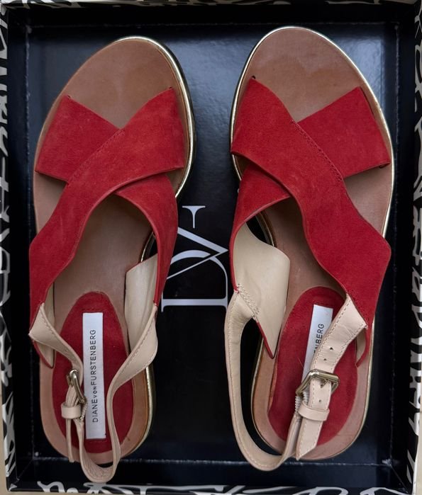 Женские Gucci Босоножки Красные Кожа 38