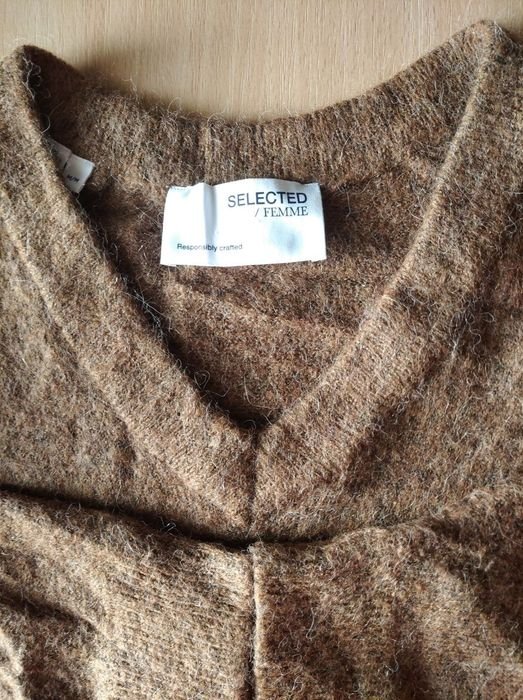 Women Selected Femme Sweater Brown Wool 38
