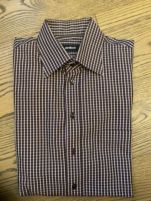 Мужская Strellson Сорочка Коричневая Хлопок L