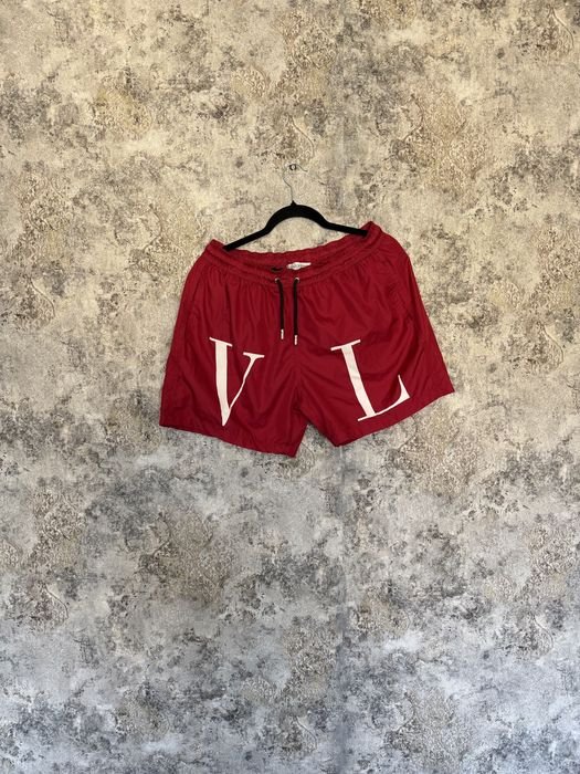 Homme Valentino Shorts Rouge Nylon M/L