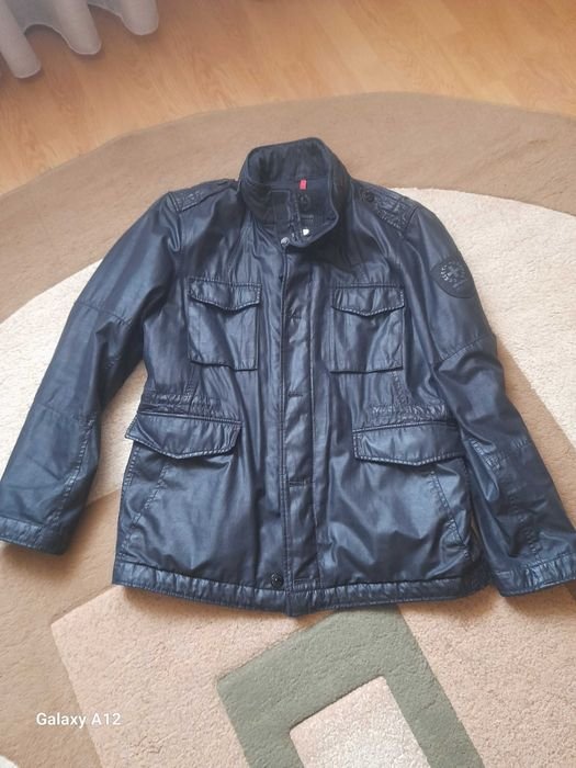 Мужской Strellson Куртка Чёрная Кожа 44