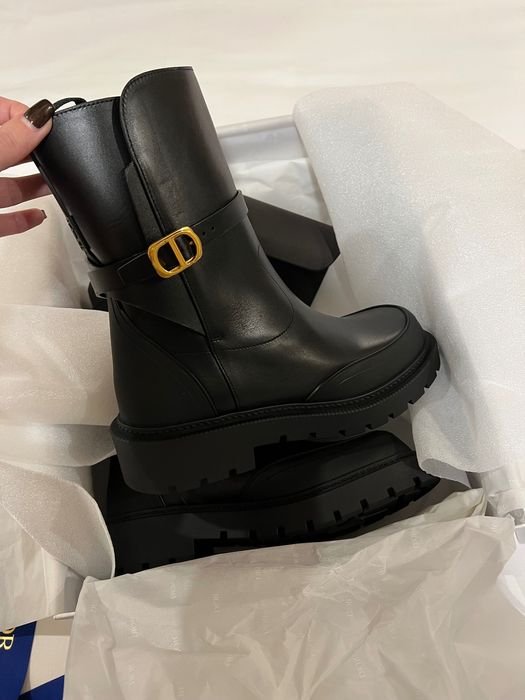 Women Dior Boots Black Leather 39.5