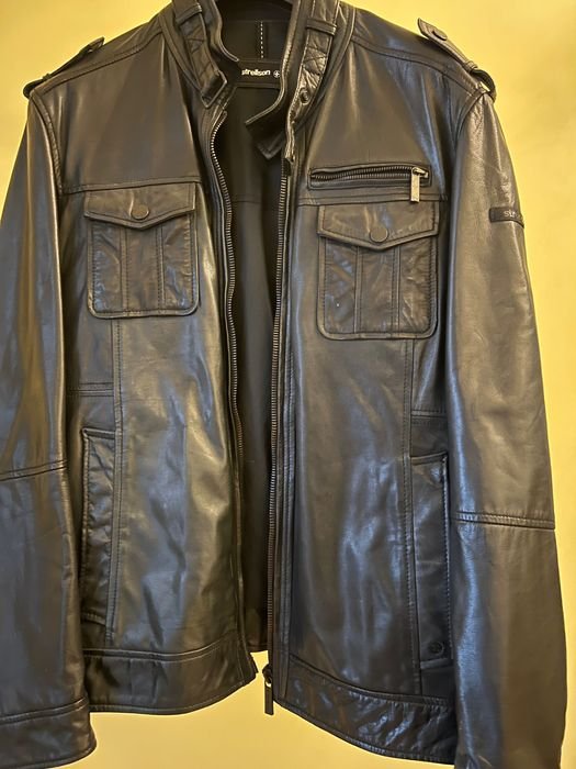 Мужской Strellson Кожаная Куртка Чёрный 44